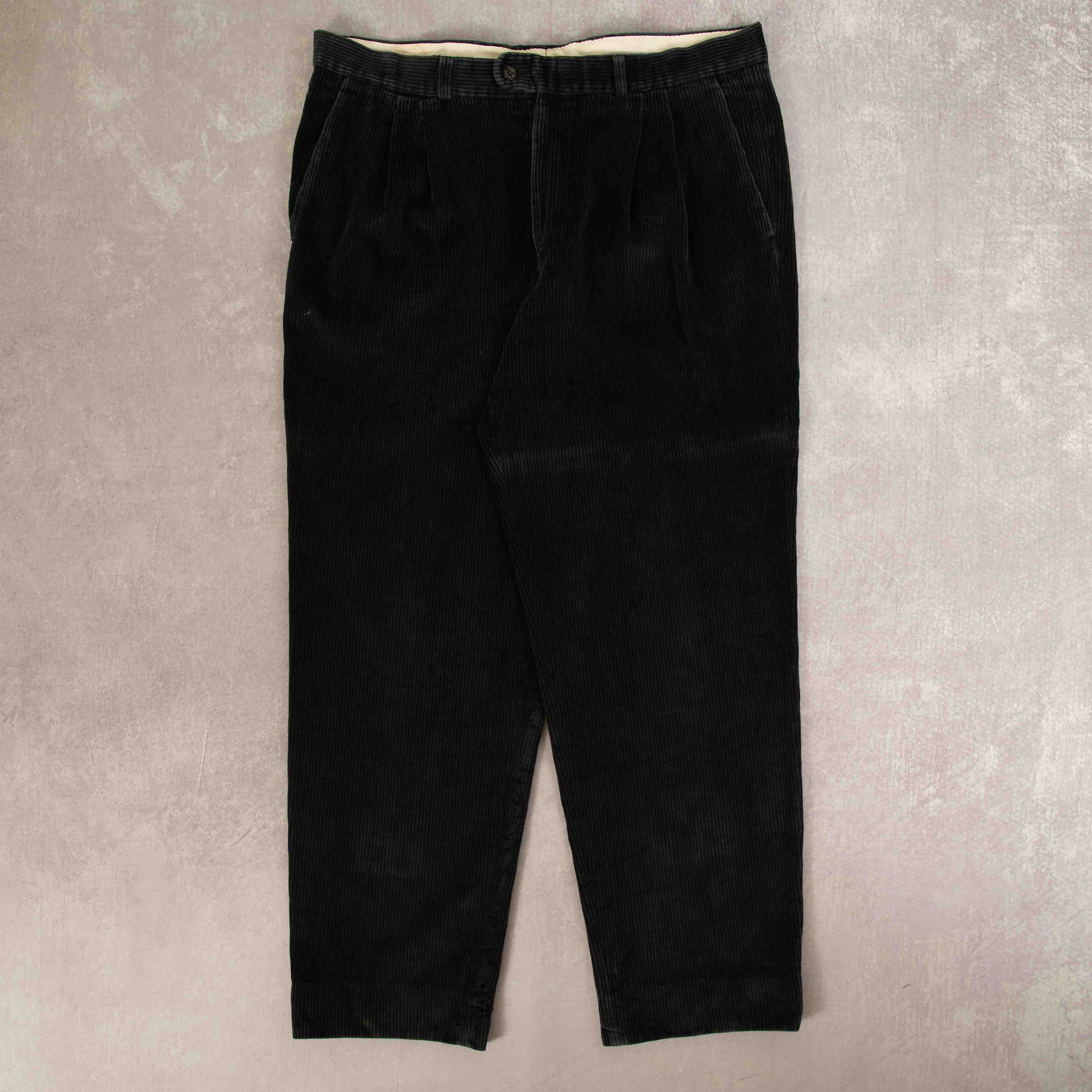 image of MEN'S VINTAGE PLEATED JUMBO CORD TROUSERS - W38 X L31