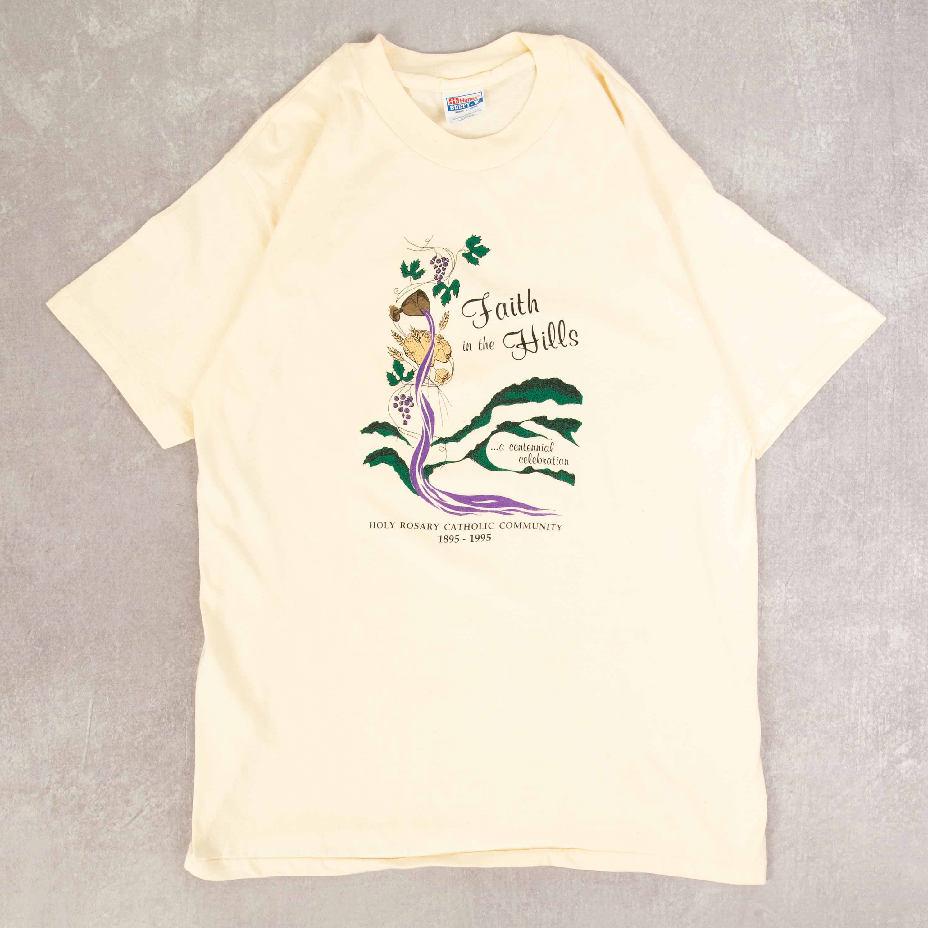 image of MEN'S VINTAGE 1990S FAITH IN THE HILLS SINGLE STITCH T-SHIRT - LARGE