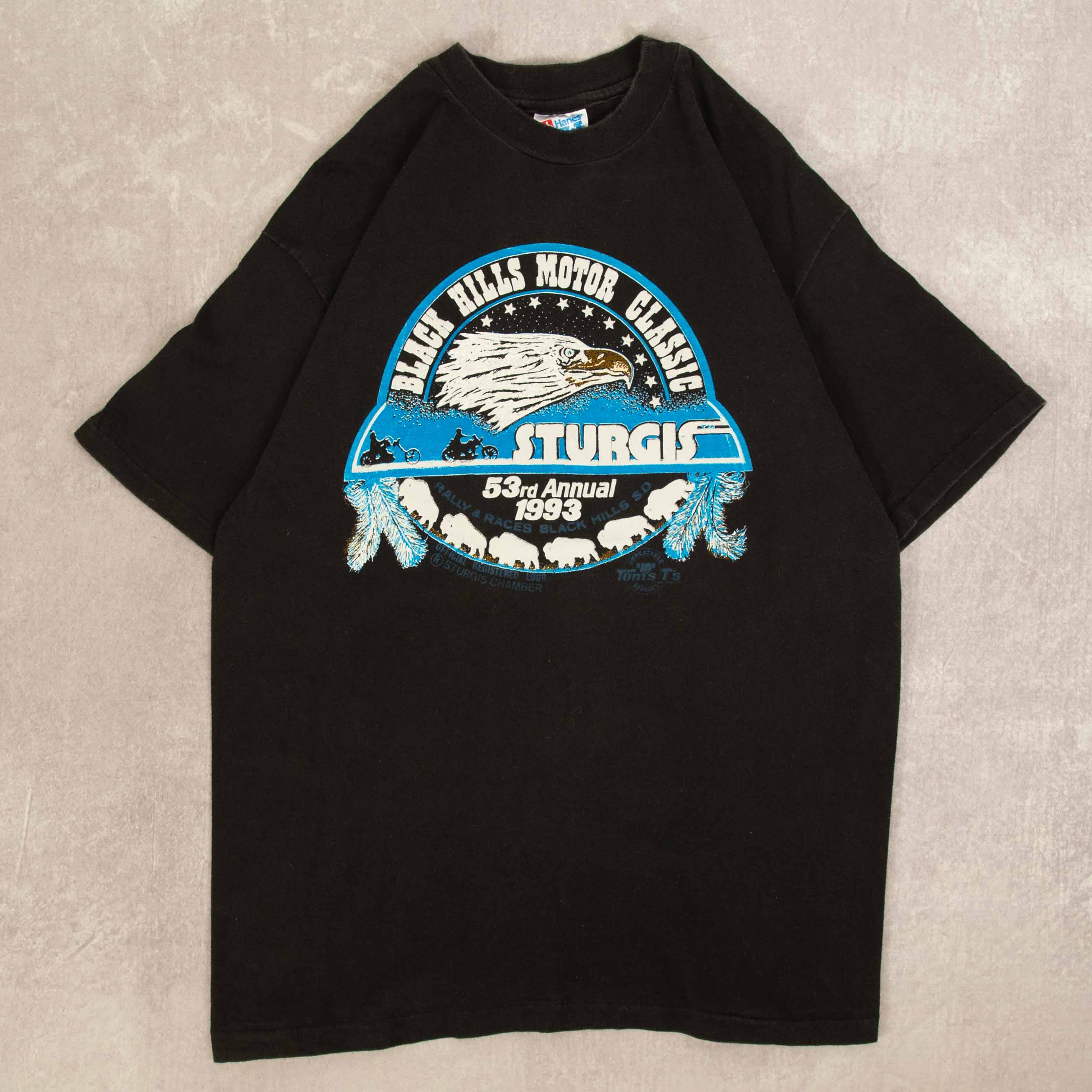 image of MEN'S VINTAGE 1993 BLACK HILLS MOTOR CLASSIC SINGLE STITCH T-SHIRT - LARGE