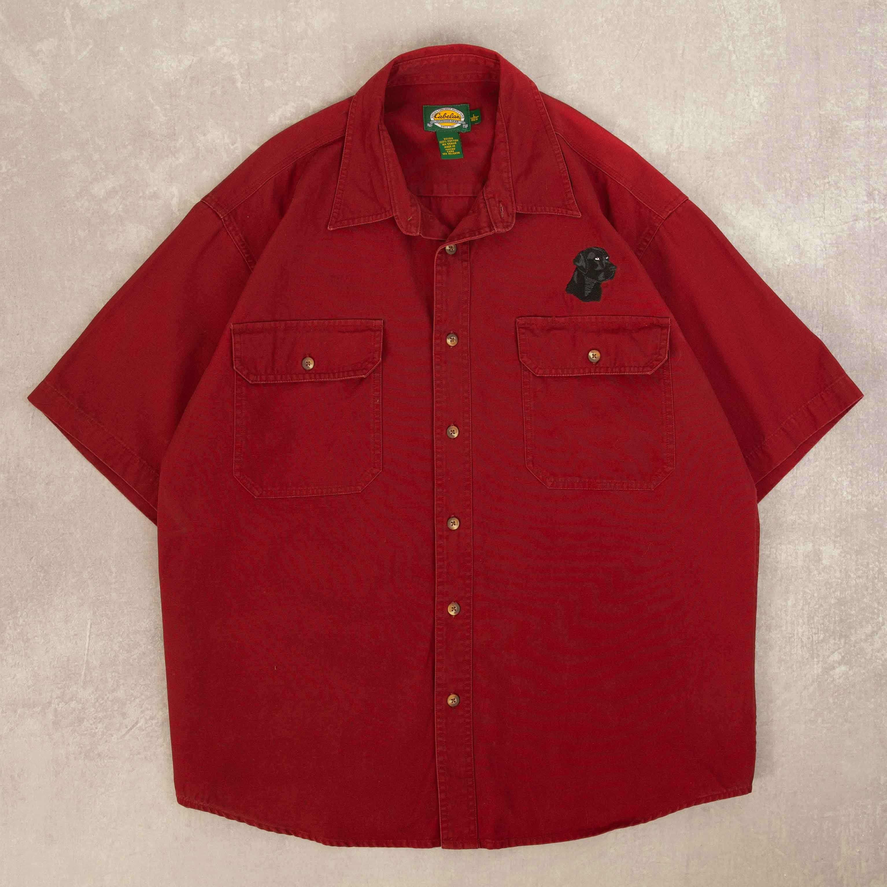 image of MEN'S VINTAGE DOG EMBROIDERED HEAVY COTTON SHIRT - X-LARGE