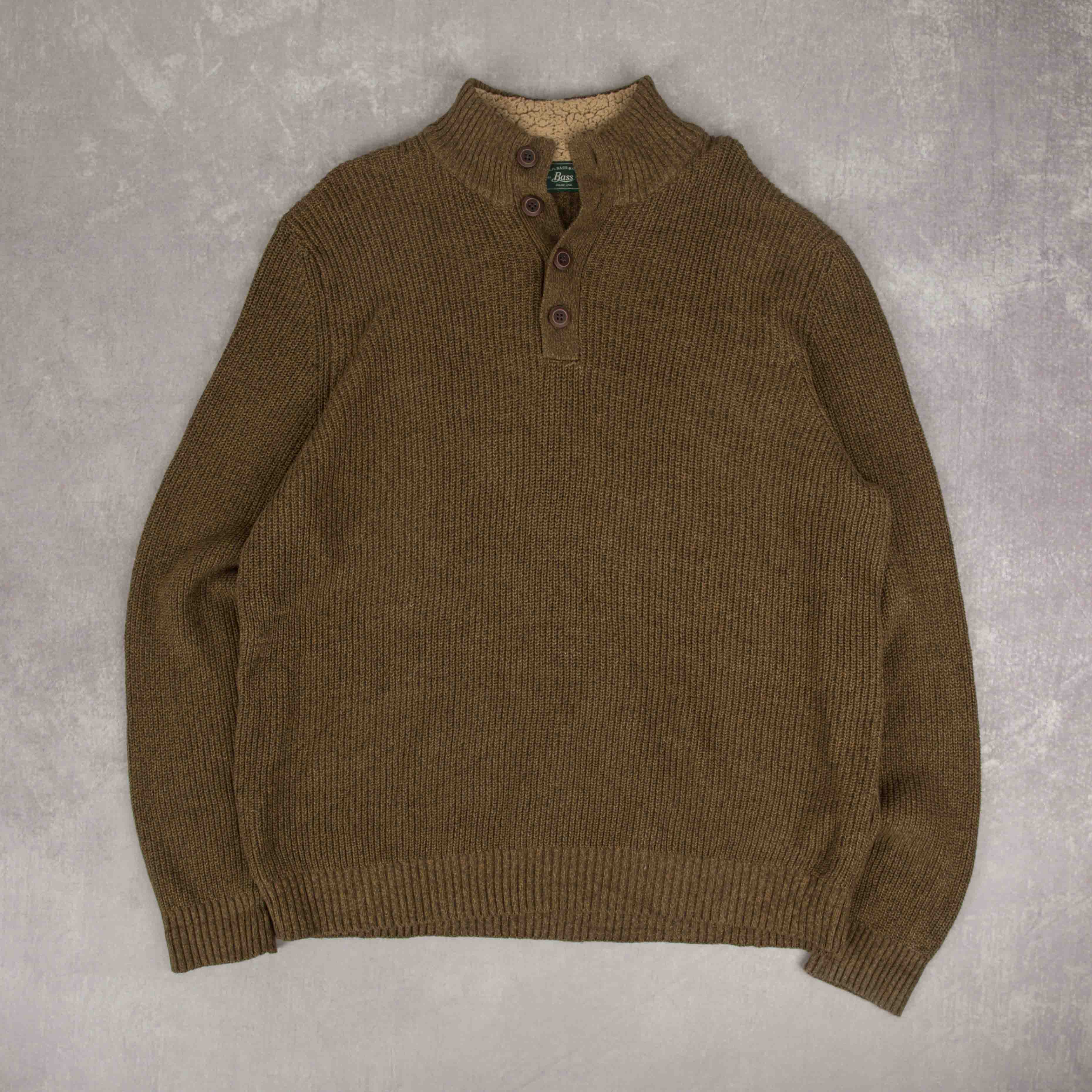 image of MEN'S VINTAGE 1990S QUARTER BUTTON KNITTED JUMPER - XX-LARGE