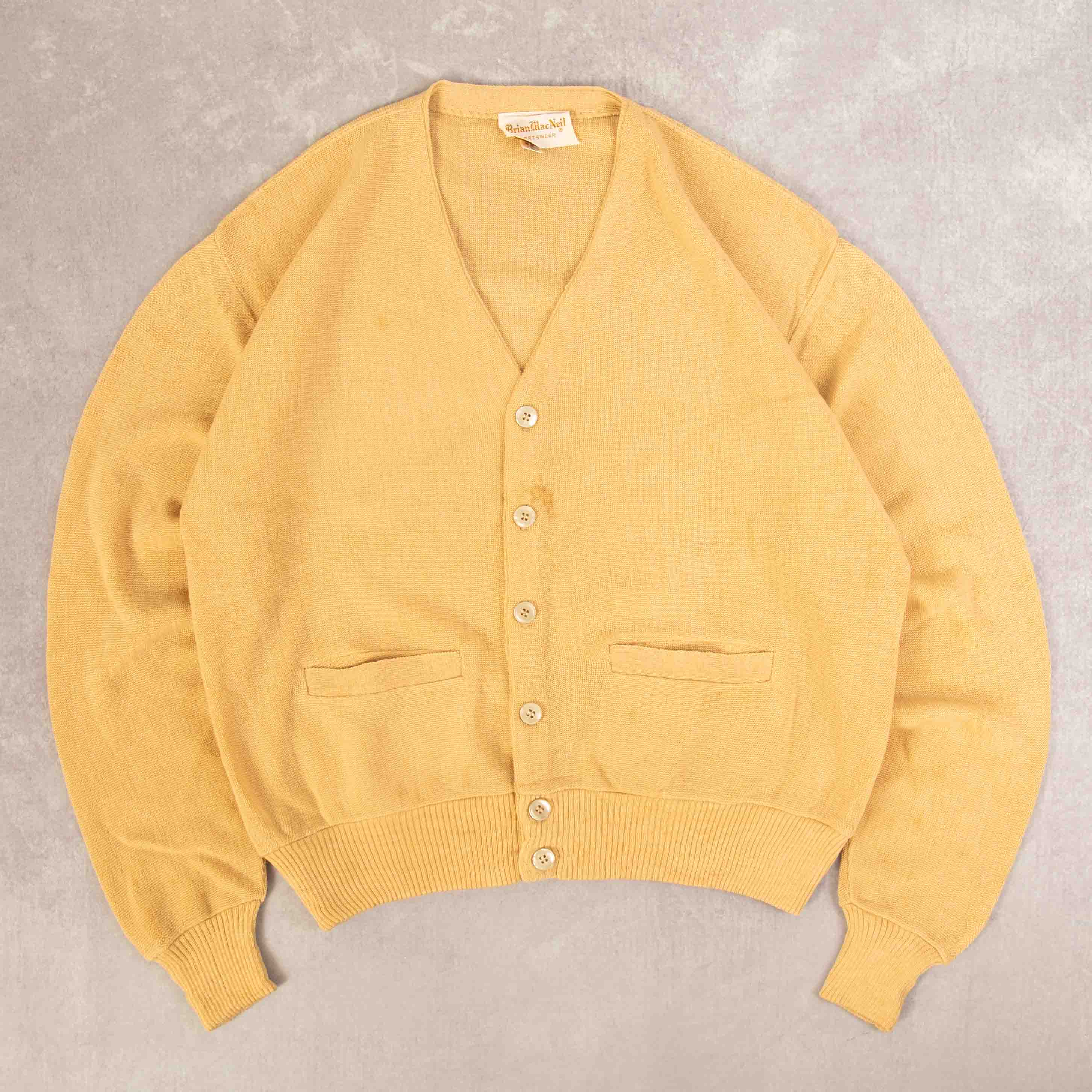 image of MEN'S VINTAGE 1970S BOXY KNITTED CARDIGAN - LARGE