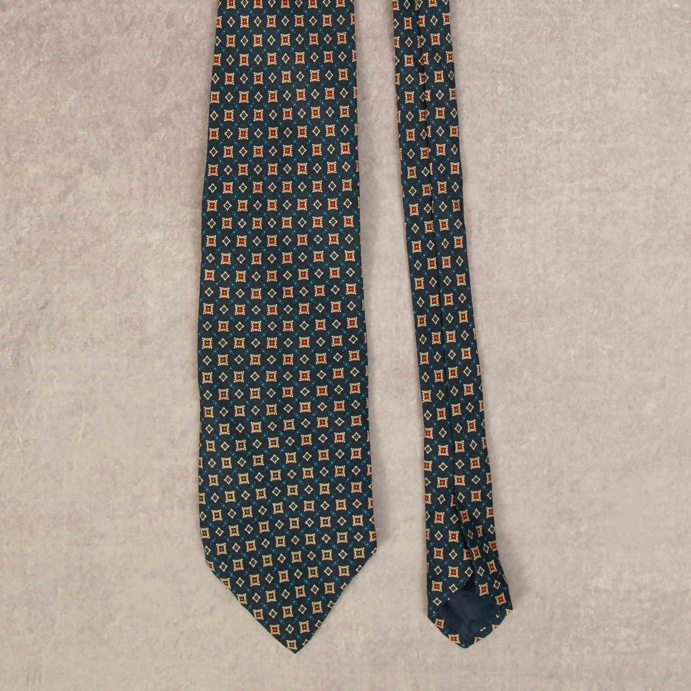 image of VINTAGE 1990S GEOMETRIC PATTERNED SILK TIE