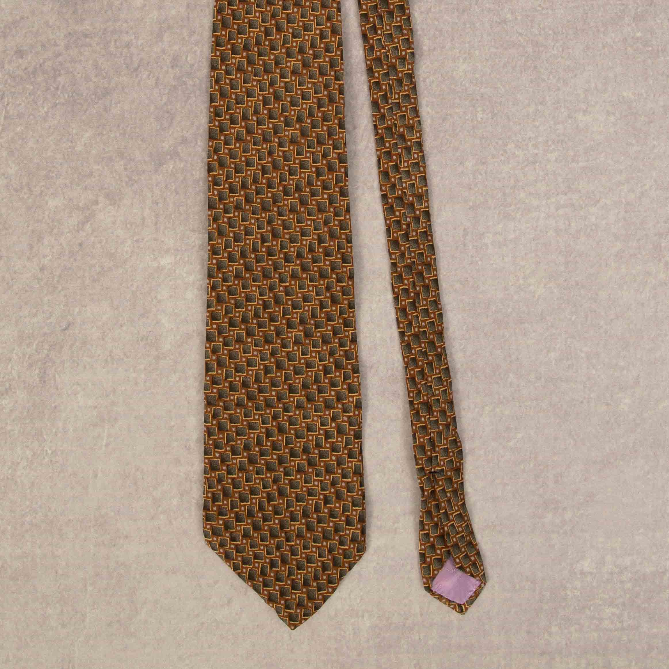 image of VINTAGE 1990S GEOMETRIC PATTERNED SILK TIE