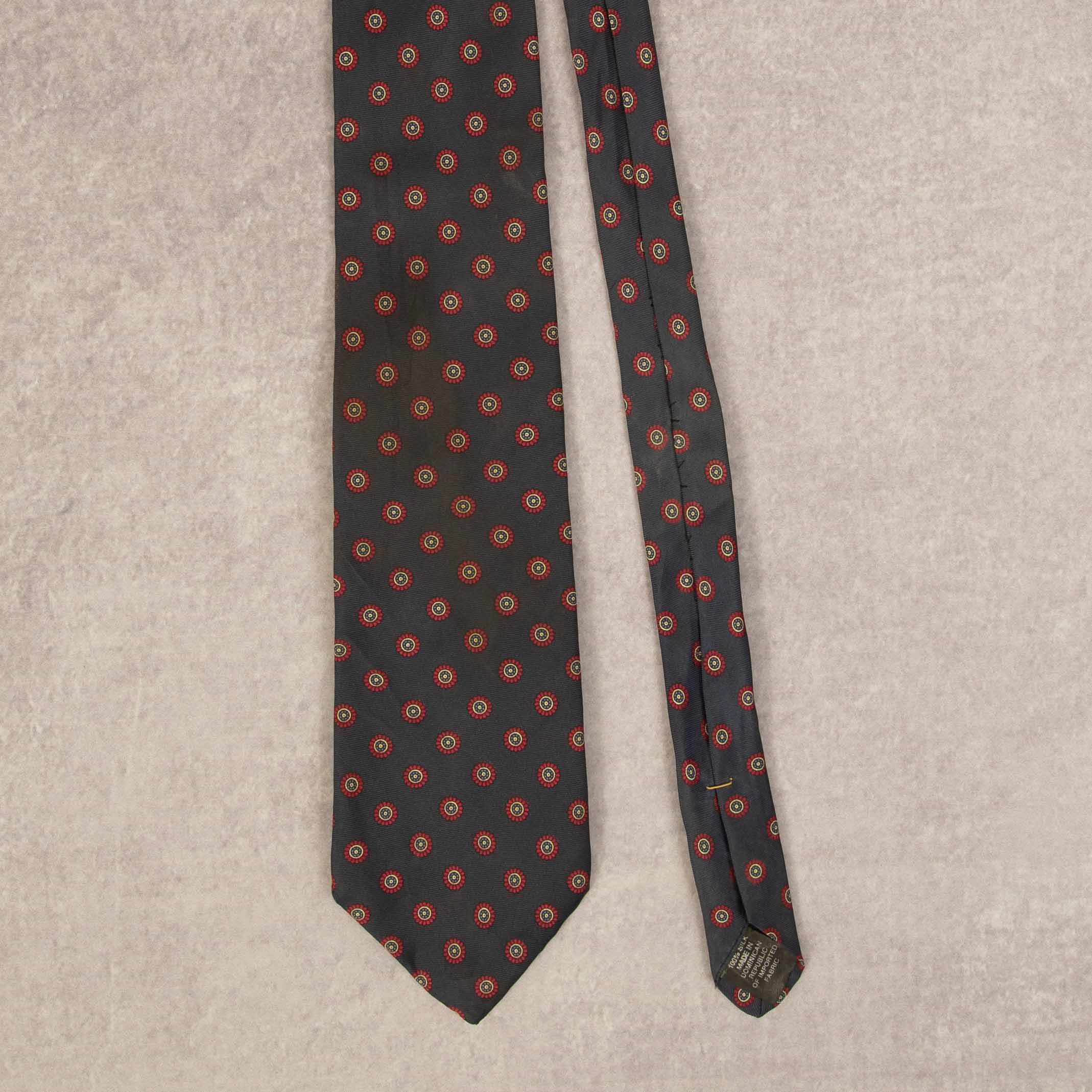 image of VINTAGE 1990S GEOMETRIC PATTERNED SILK TIE