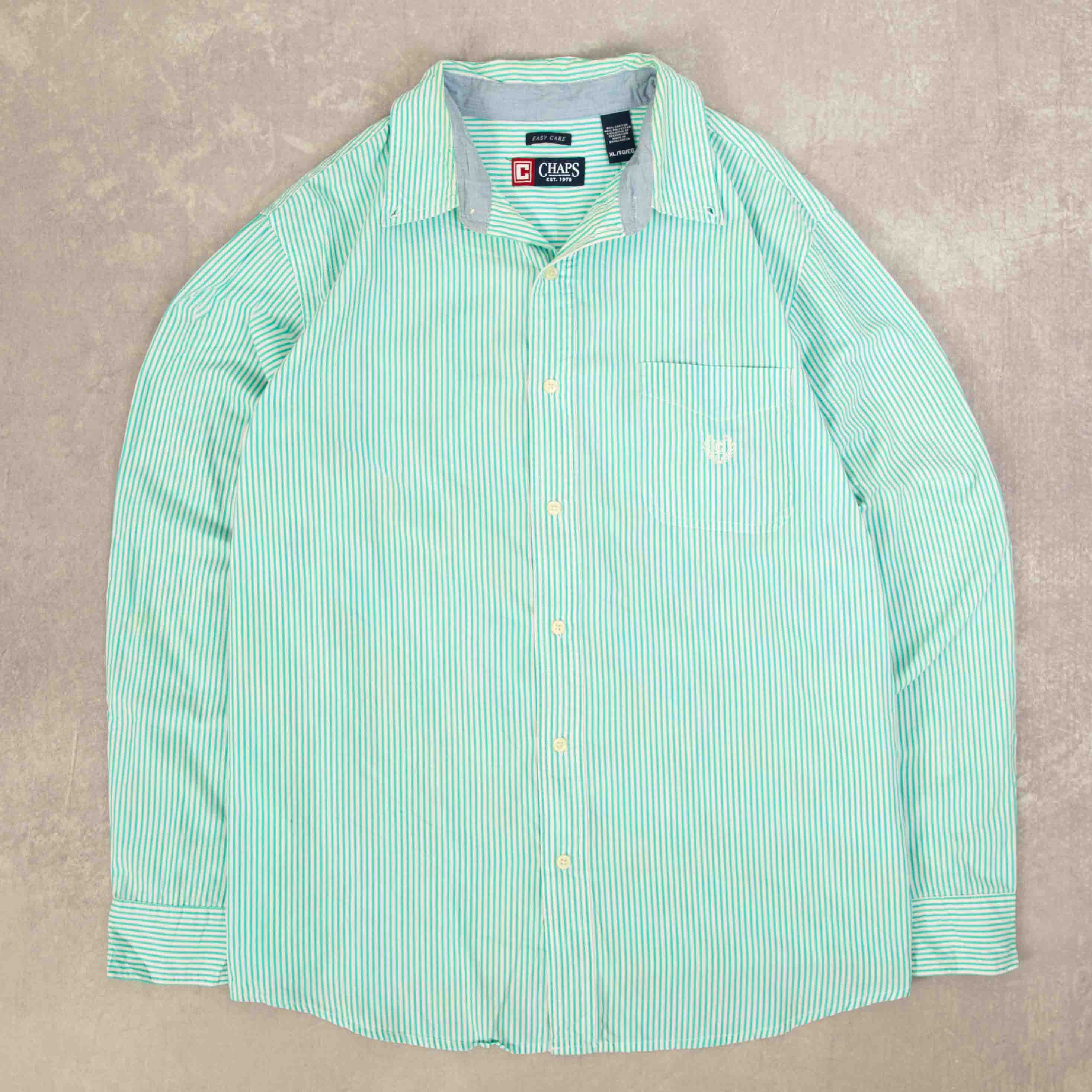 image of MEN'S VINTAGE CHAPS STRIPED COTTON SHIRT - X-LARGE