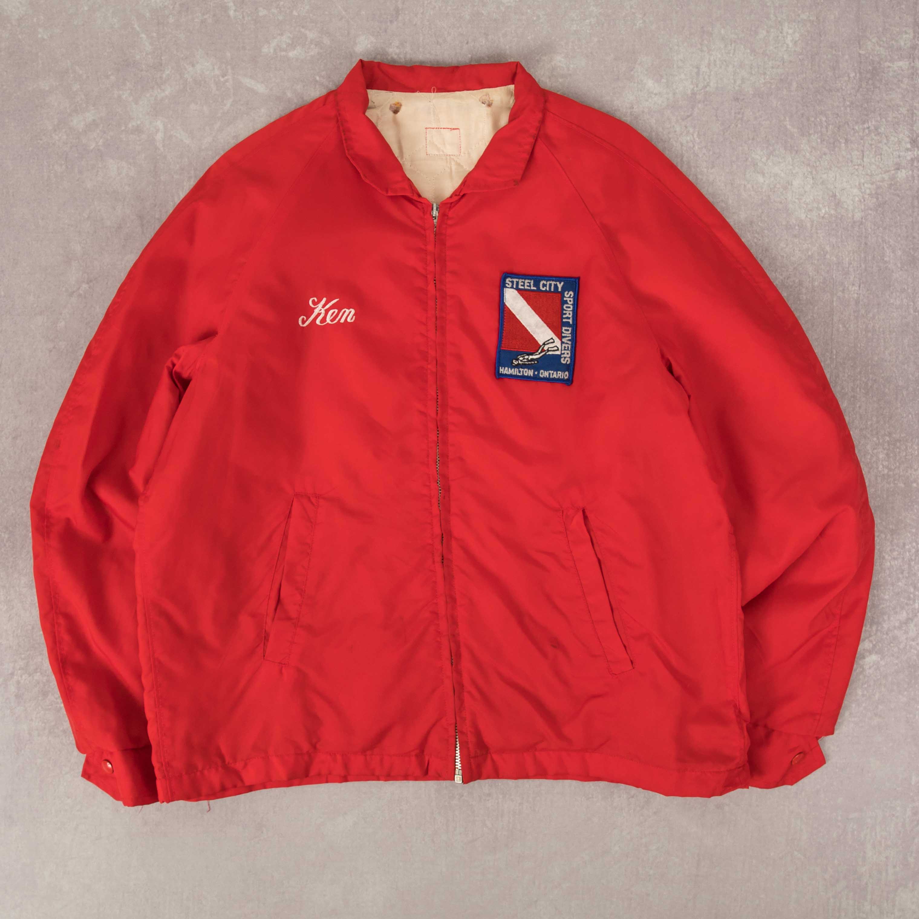 image of MEN'S VINTAGE 1980S STEEL CITY SPORTS DIVERS FULL ZIP JACKET - LARGE