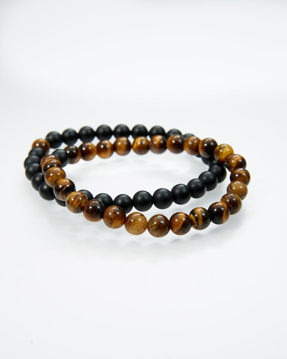 Image of Tiger's Eye & Volcanic Rock Beaded Bracelet Set