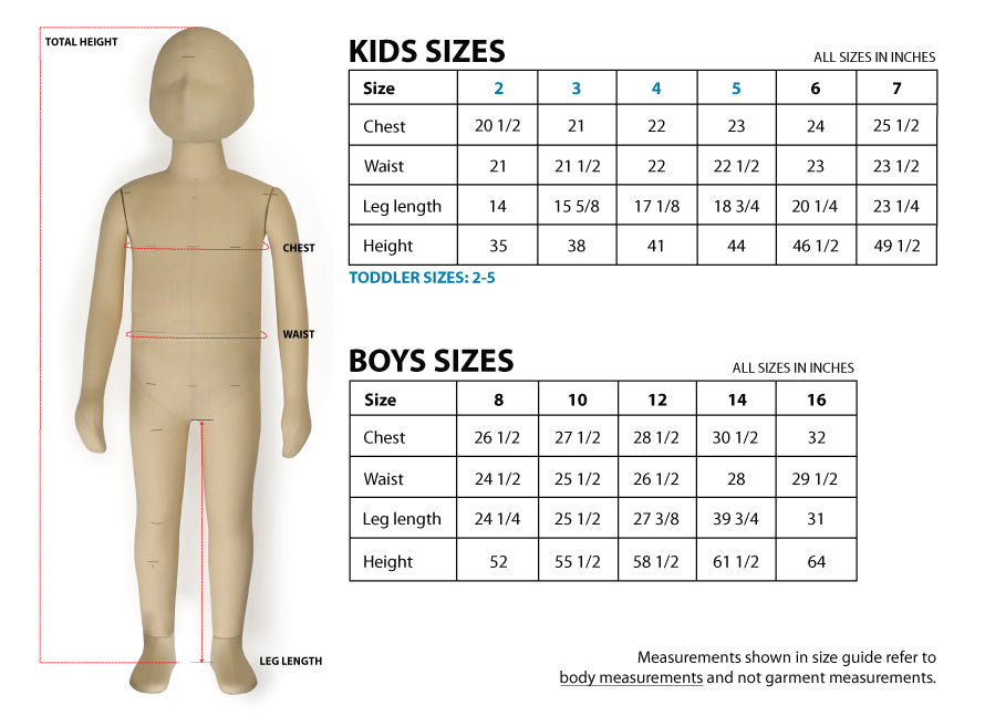 jordan size chart kids