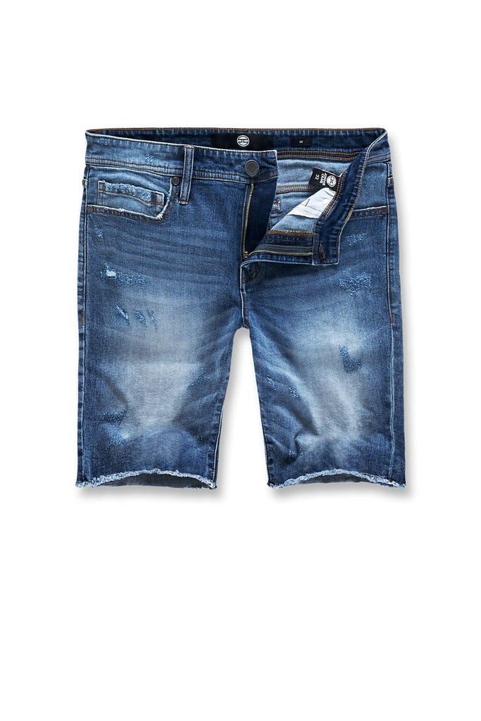 Cutoff Denim Shorts (Medium Blue 