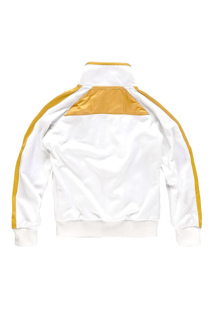 white and gold jordan jacket