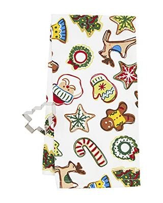 CHRISTMAS BAKING SPIRITS TOWEL AND COOKIE CUTTER SET by Mud Pie