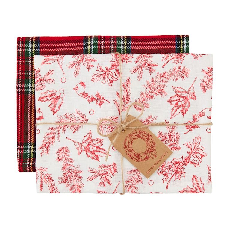 Holly Toile Towel by Mudpie