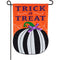 Trick or Treat Striped Pumpkin Applique Garden Flag Evergreen* Halloween