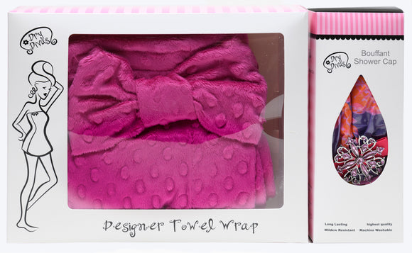 Dry Diva Towel Wrap and Headband In Pink