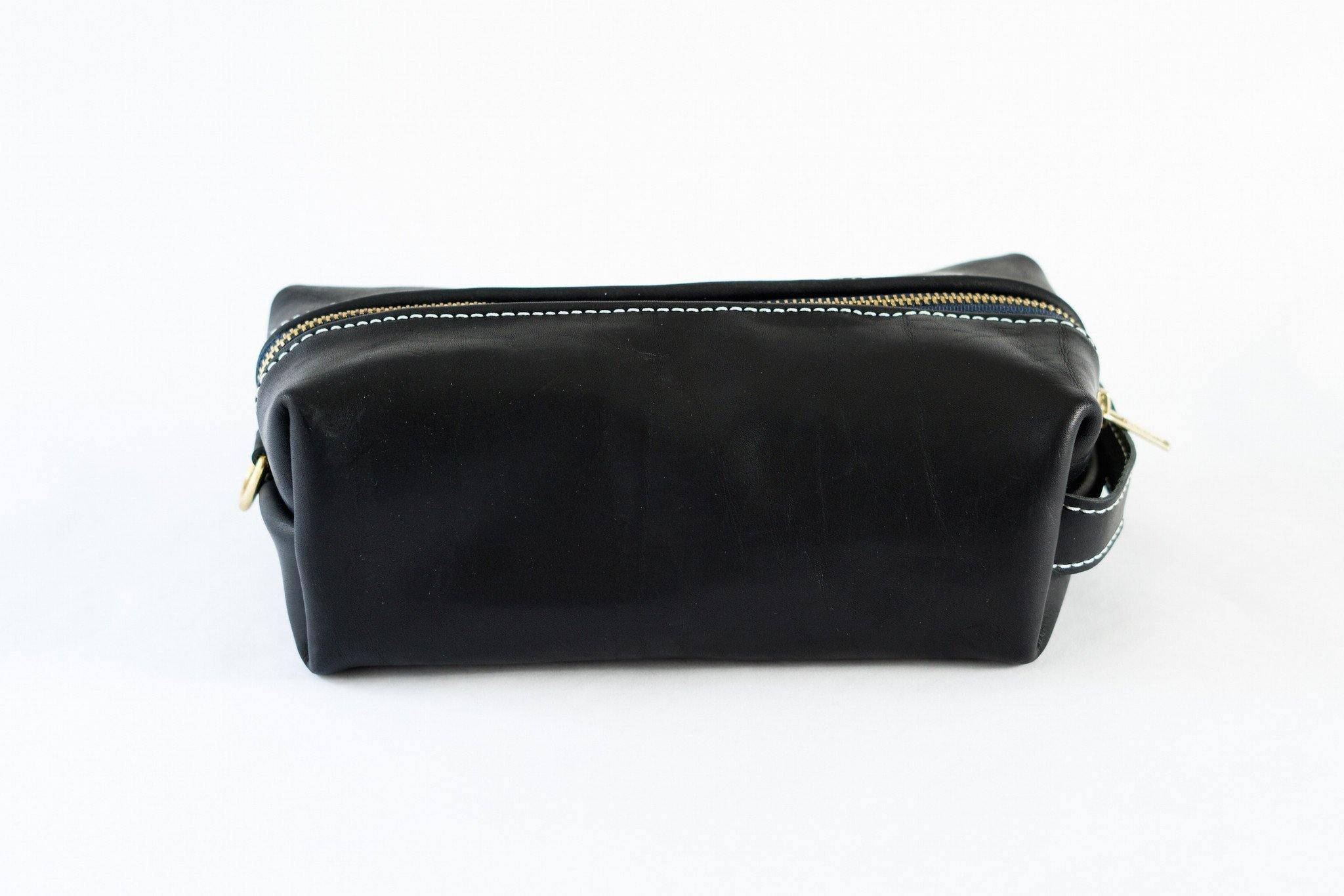 Horween Leather Dopp Kit in Black Dublin