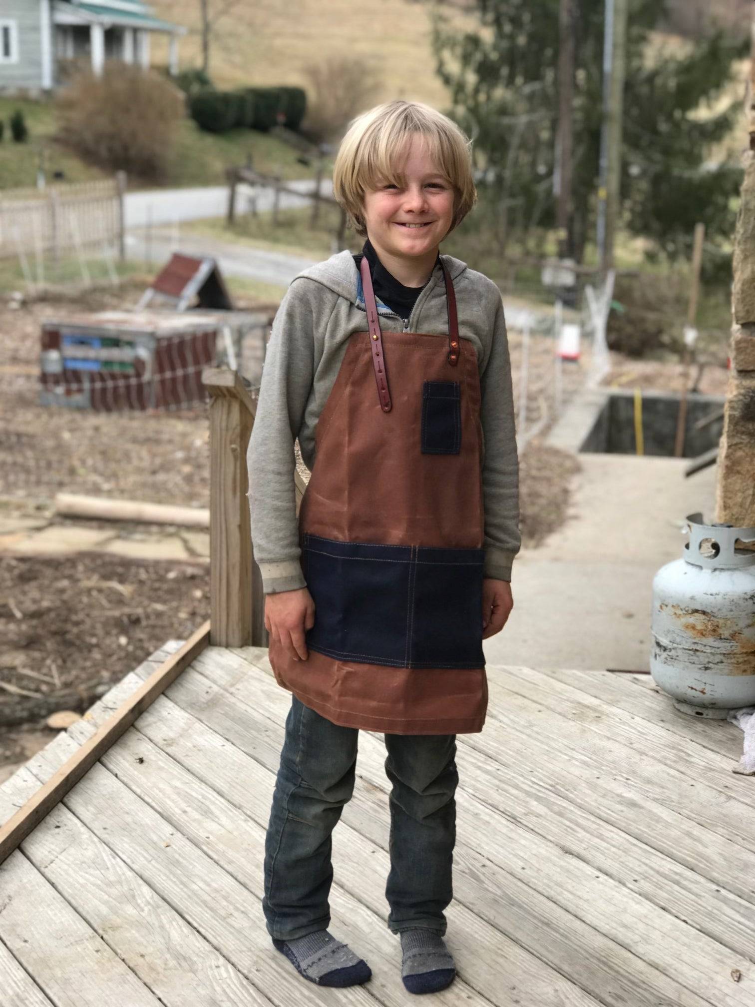 The Kids Waxed Canvas Apron (Pre-Order)