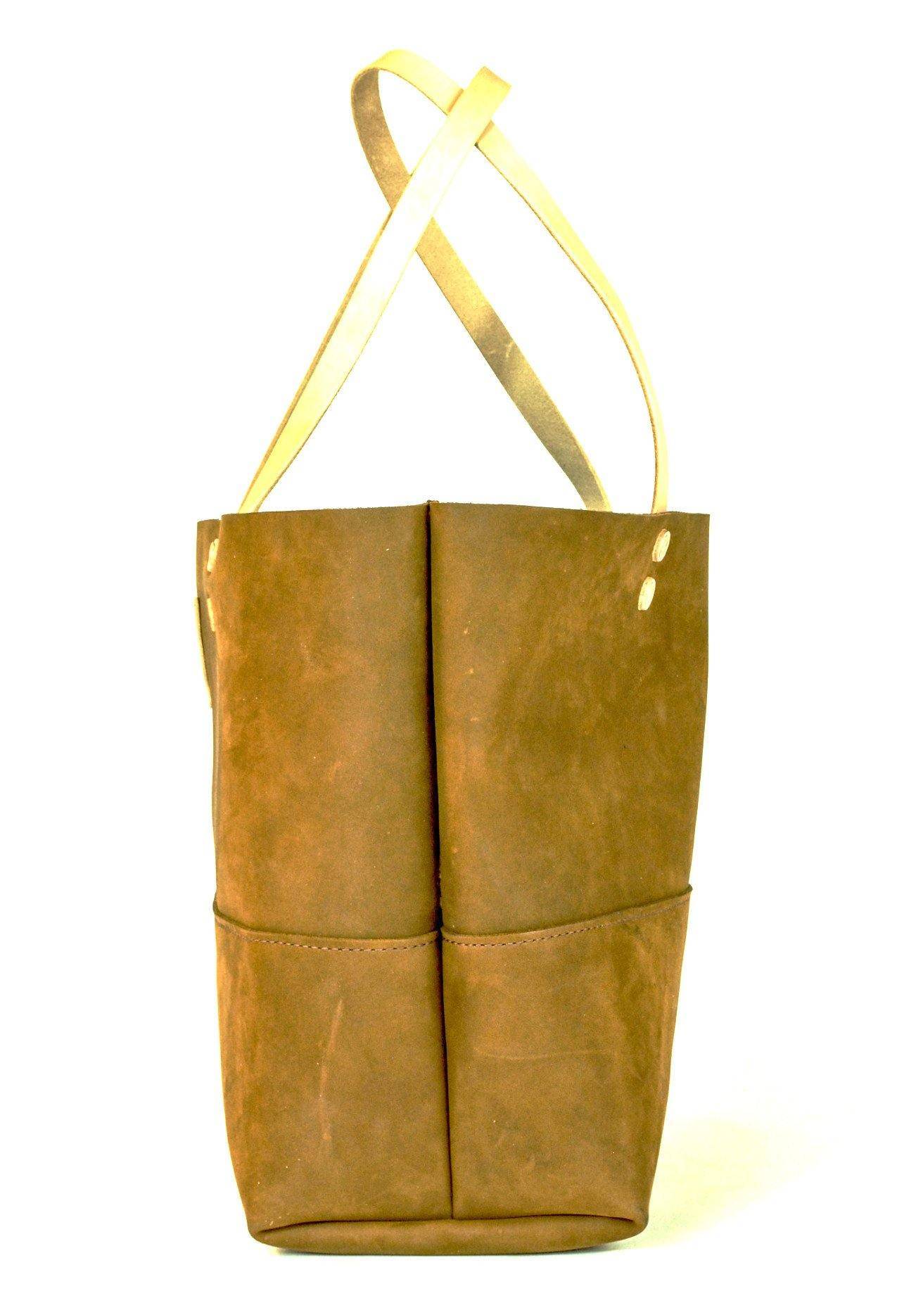 The Paxton Large Leather Tote in Brown