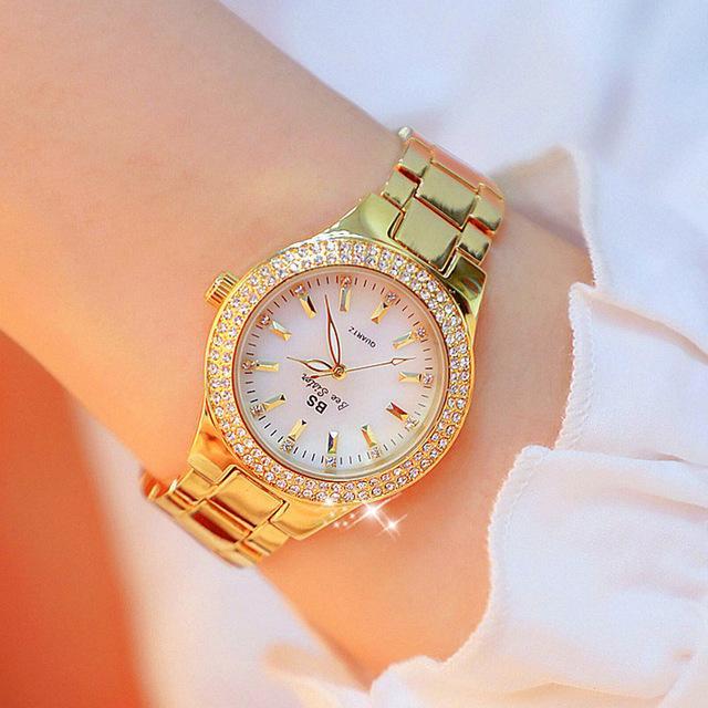 ladies gold and diamond watches