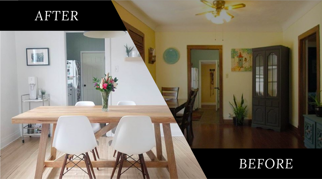 Seriously Crazy Before and After Home Renovations - dining room 2
