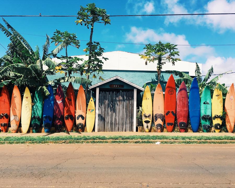 colorful surfboards shortboards