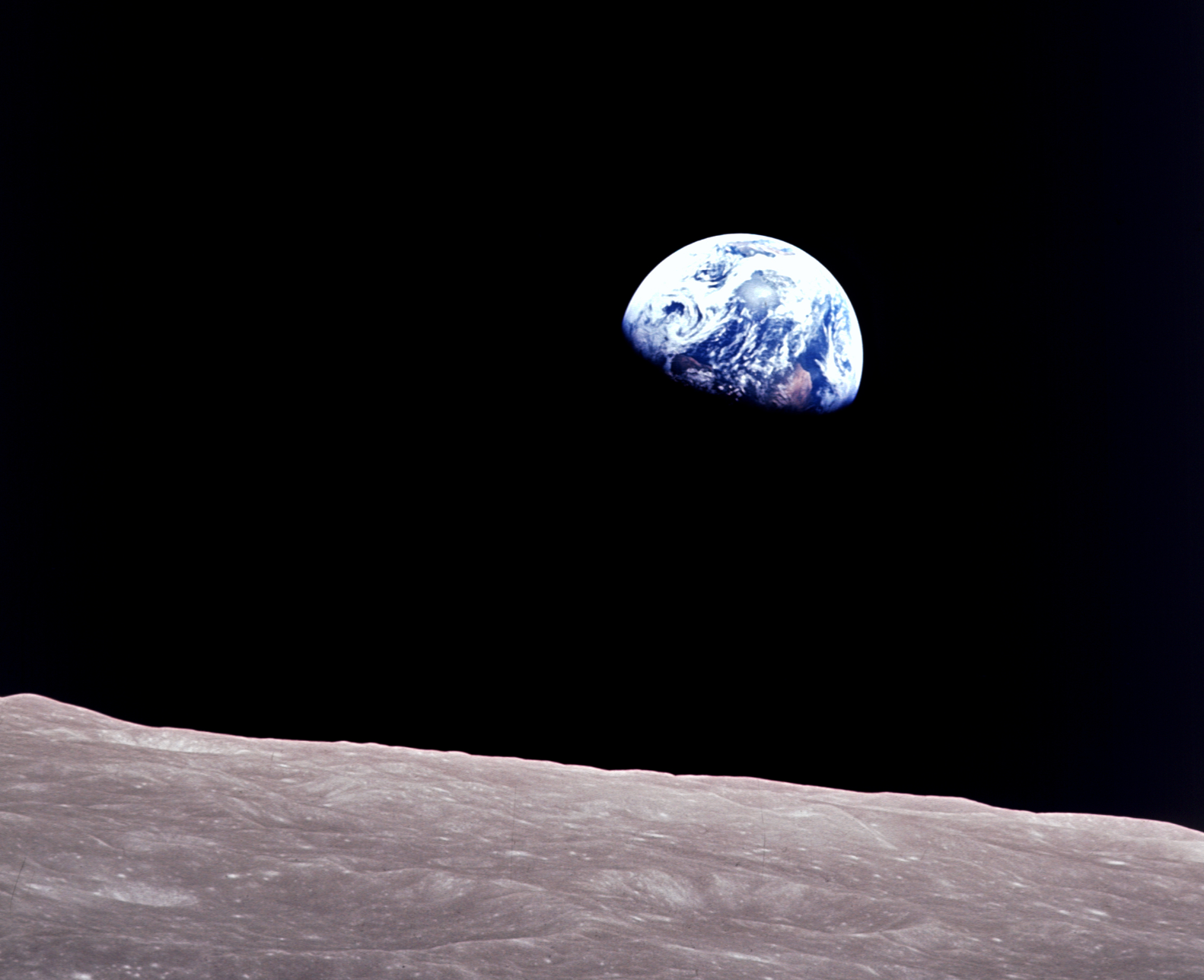 The earth as seen from the moon