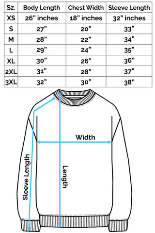 Crewneck Size Chart