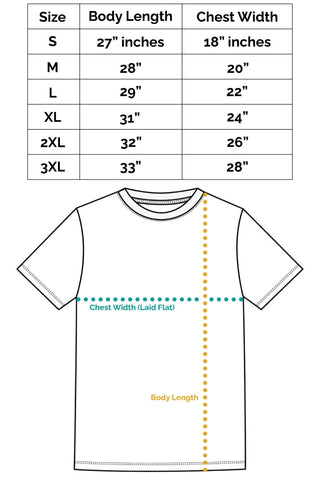 relaxed tee sizing chart