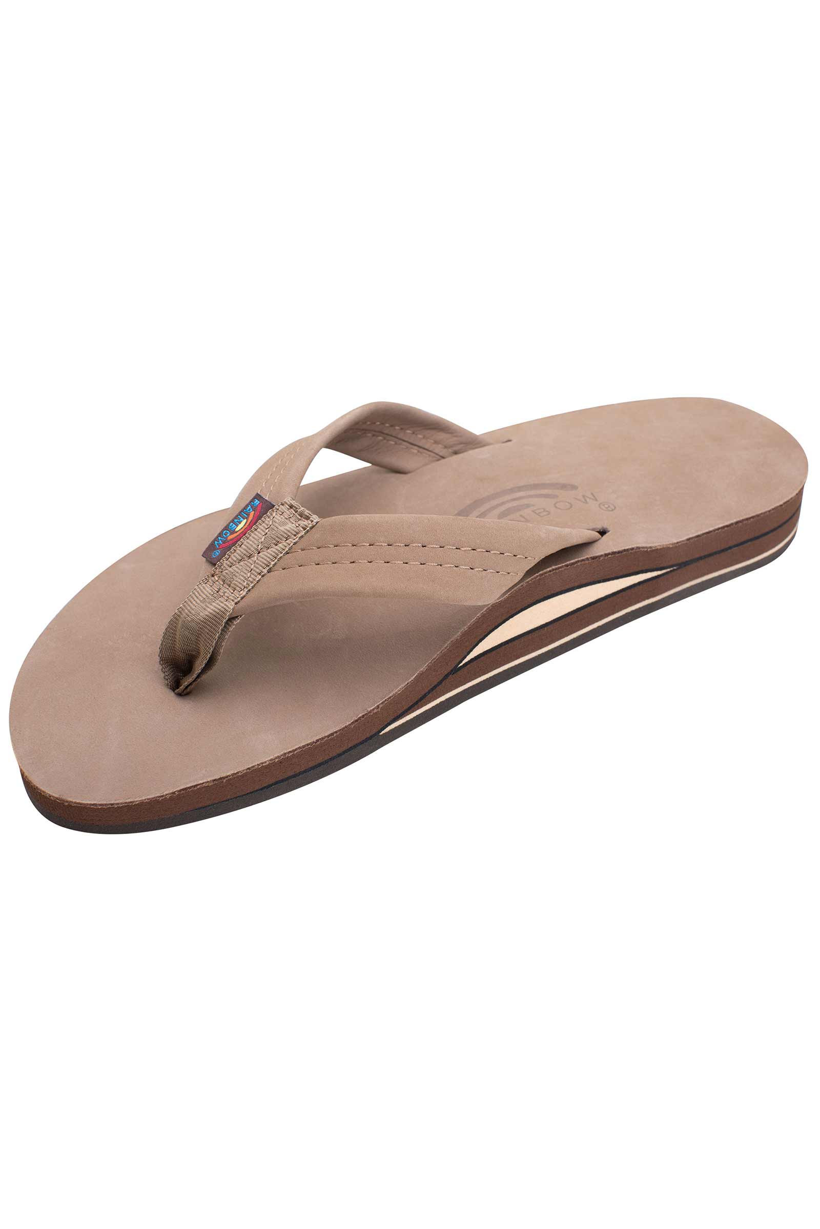 Mens Rainbow Sandals Classic Double Tan & Brown - Hope Outfitters