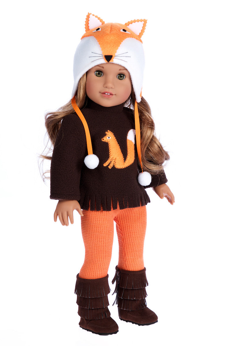 Foxy - Doll Clothes for 18 inch American Girl Doll- 4 Piece Doll Outfit - Hat, Blouse, Leggings and 