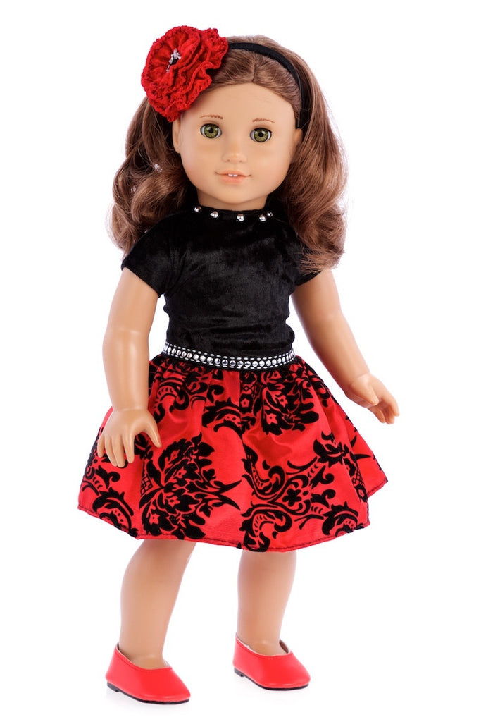 american girl doll red dress