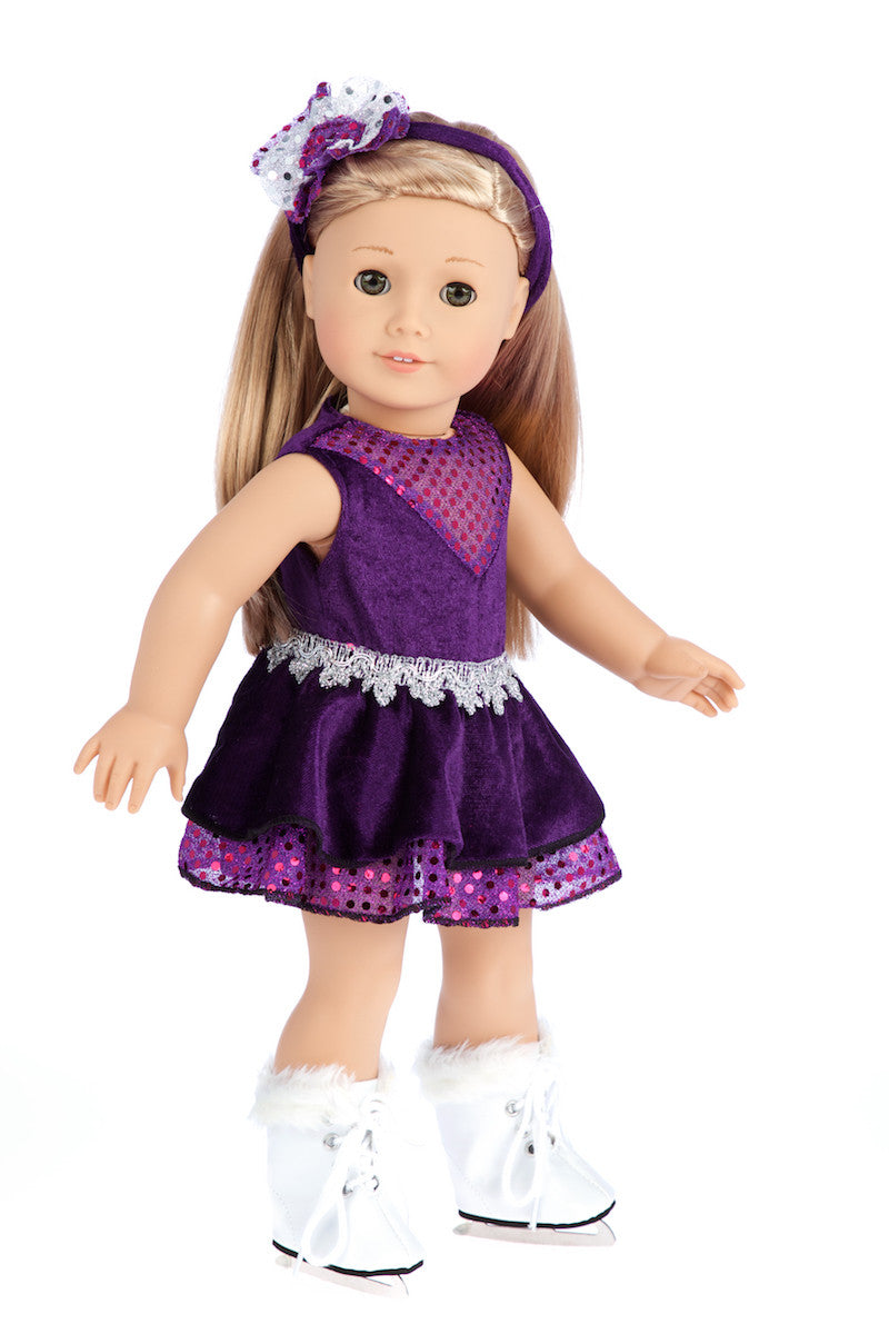 Ice Skating Queen - Clothes for 18 inch American Girl Doll - Leotard ...