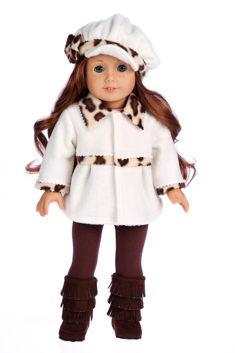 Marshmallow - 18 inch Doll Clothes - 4 Piece Doll Outfit - Coat, Hat, Leggings and Boots