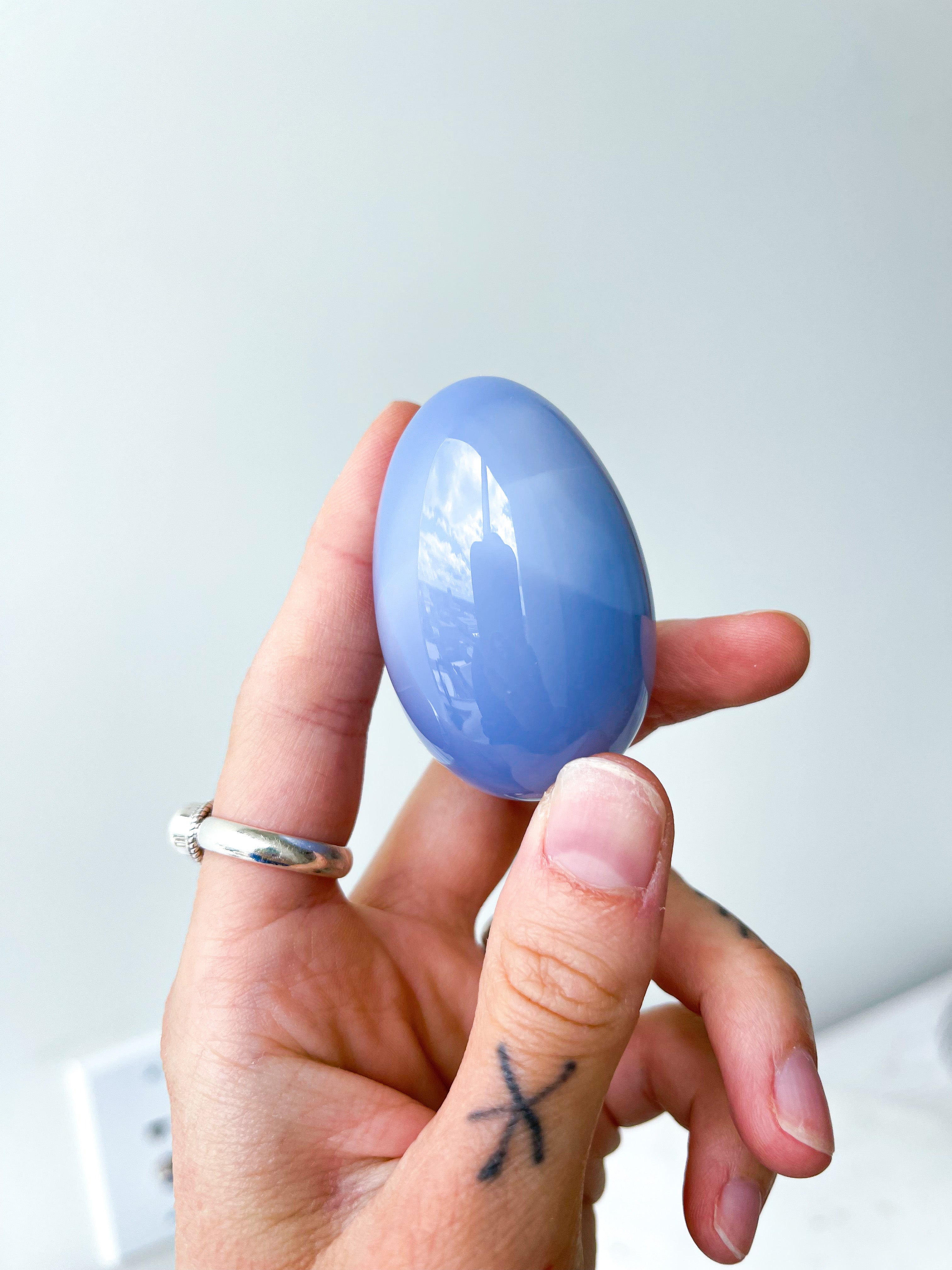 Blue Chalcedony Eggs