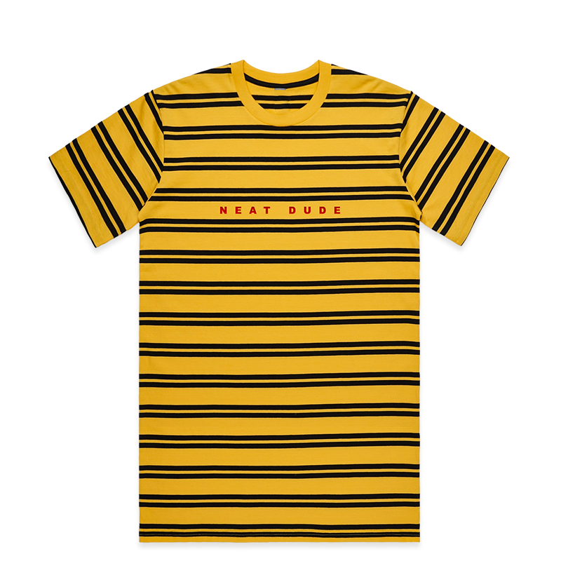 Embroidered Stripe Tee - Yellow/Black – Neat Dude