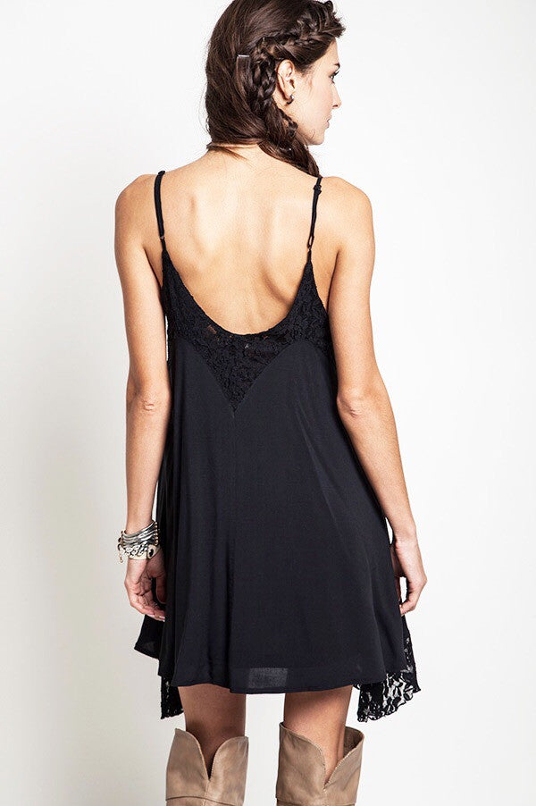 Chantilly Lace Dress-Black – Thread Affair
