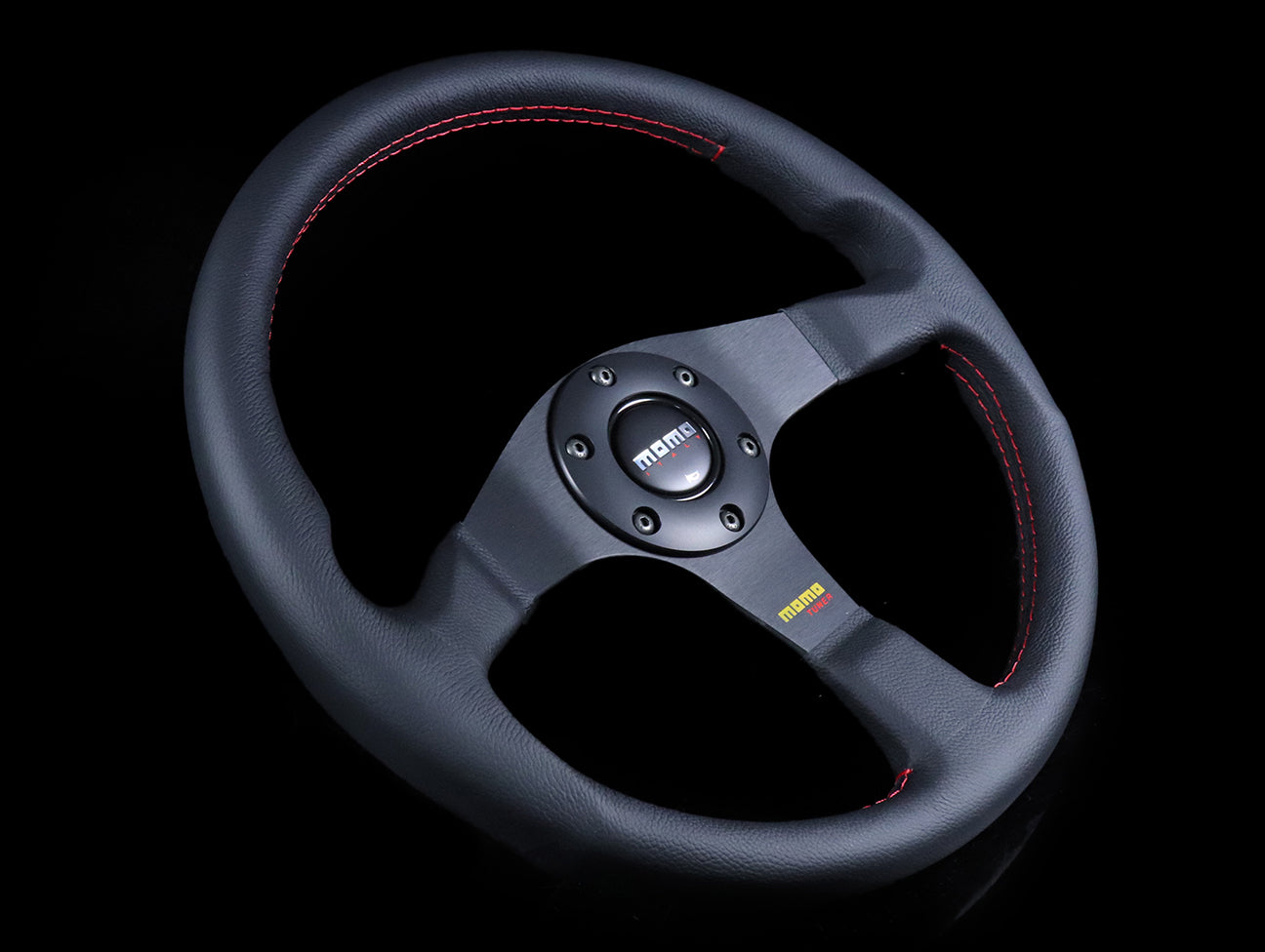 momo steering wheel red stitching