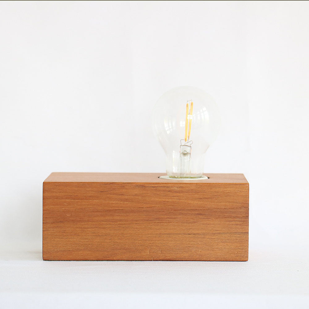 Recycled Wood LED Light Block - Rimu Lamp