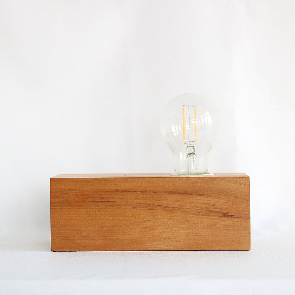 Recycled Wood LED Light Block - Rimu Lamp