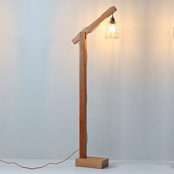 Recycled Wood Hanging LED Floor Lamp - Rimu
