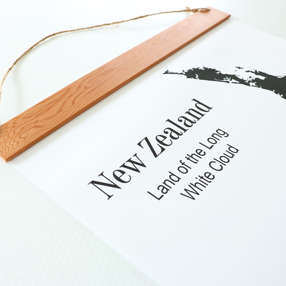 NZ Map with Cedar Hanging Bar