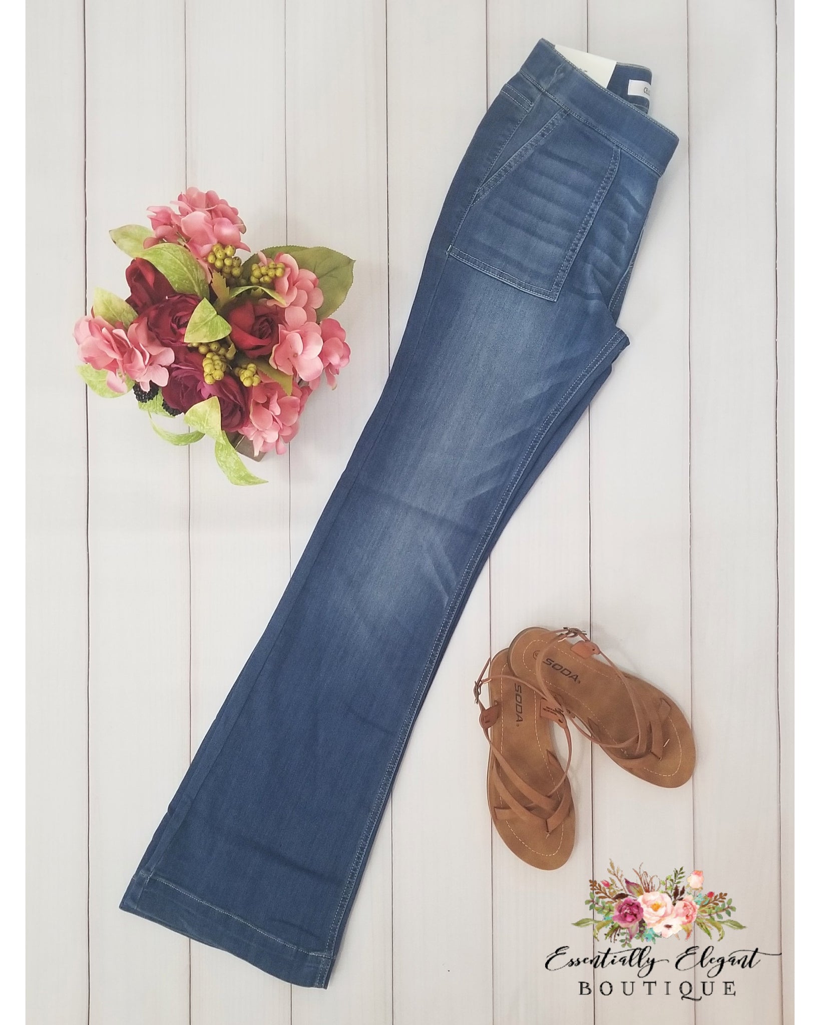 pull on flare jeans boutique