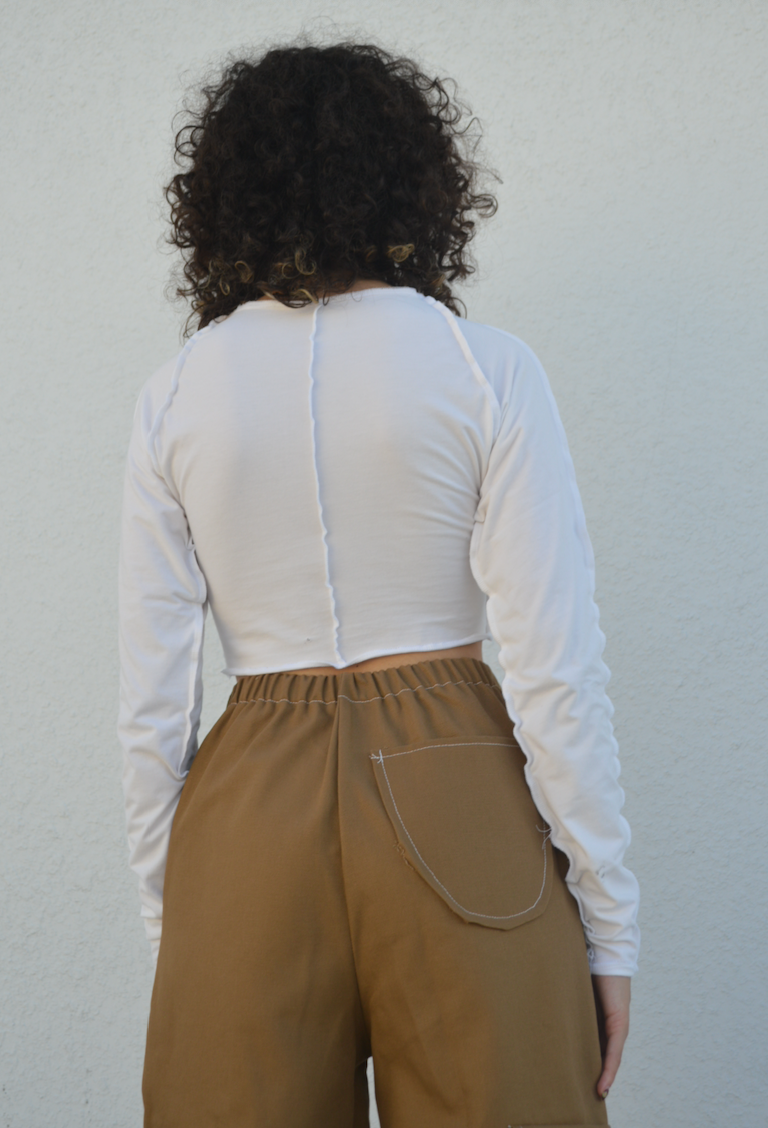 Exposed Seam Top LS | Ivory