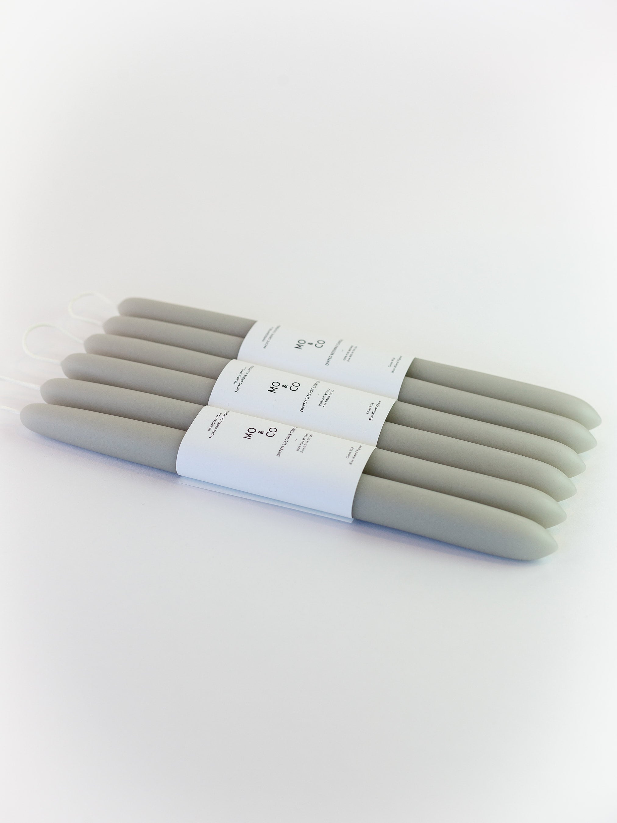 Dipped Beeswax Candles | Gray