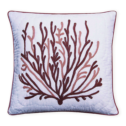 Coral Quilted Decorative Pillow