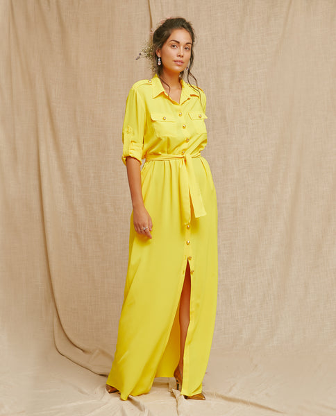 Vestido Camisola en amarillo