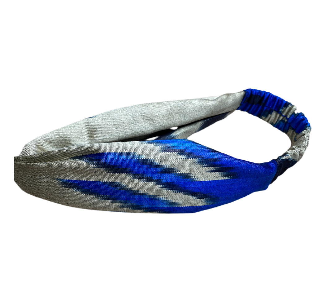 Wrap Style Silk Ikat Headband - Cecile pattern