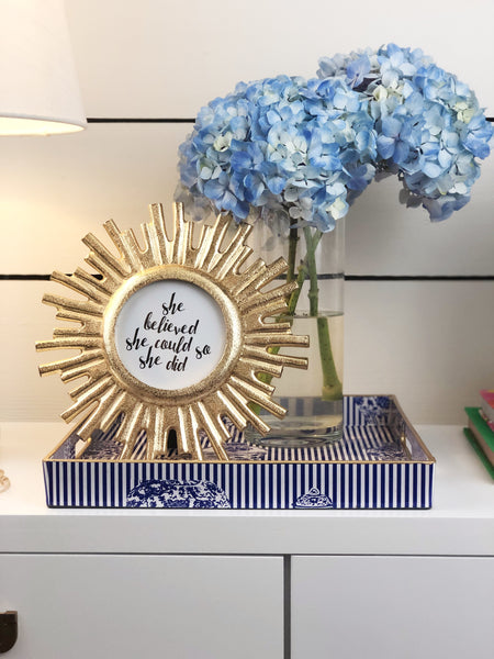 Preppy Blue and White Entryway Decor 