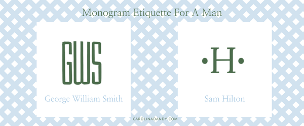 Traditional Monogram Etiquette for a Man