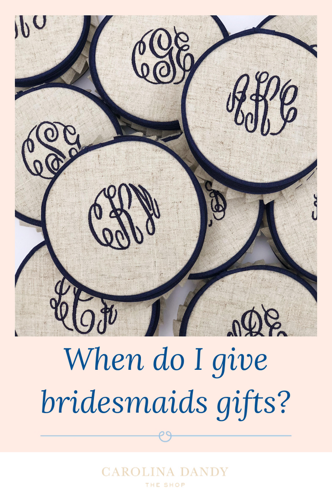 When do I give bridesmaids gifts? blog post 